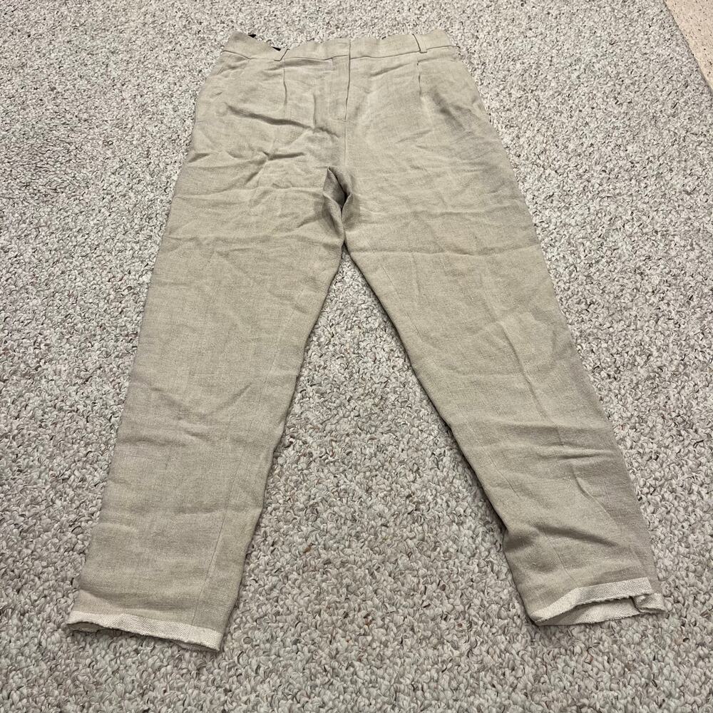 Celine Linen Trouser Pants Sz EU 38 US 4-6 Preppy Coastal Casual Career